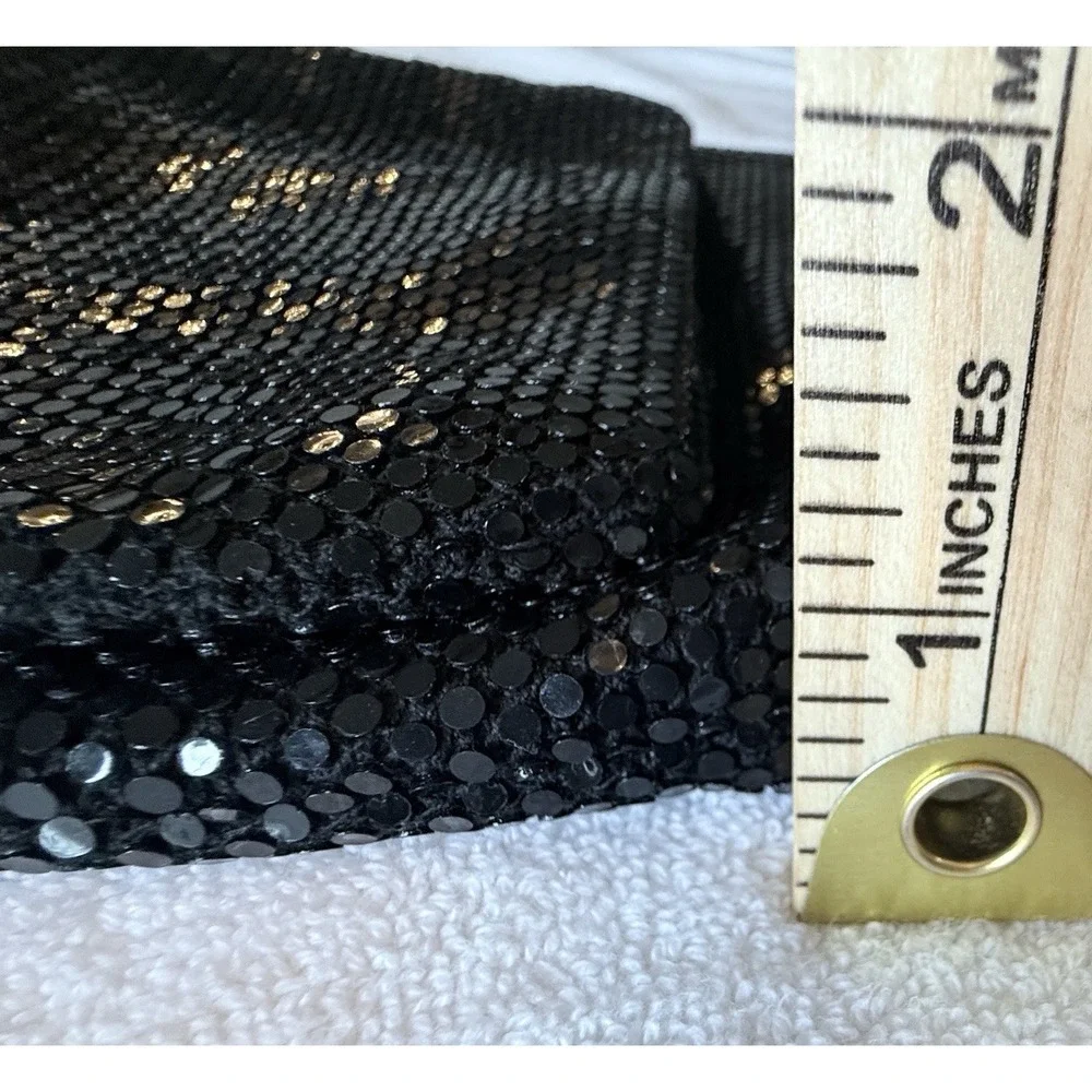 Black Metal Mesh Evening Bag Crossbody Prom Black Tie Fancy‎ Slinky